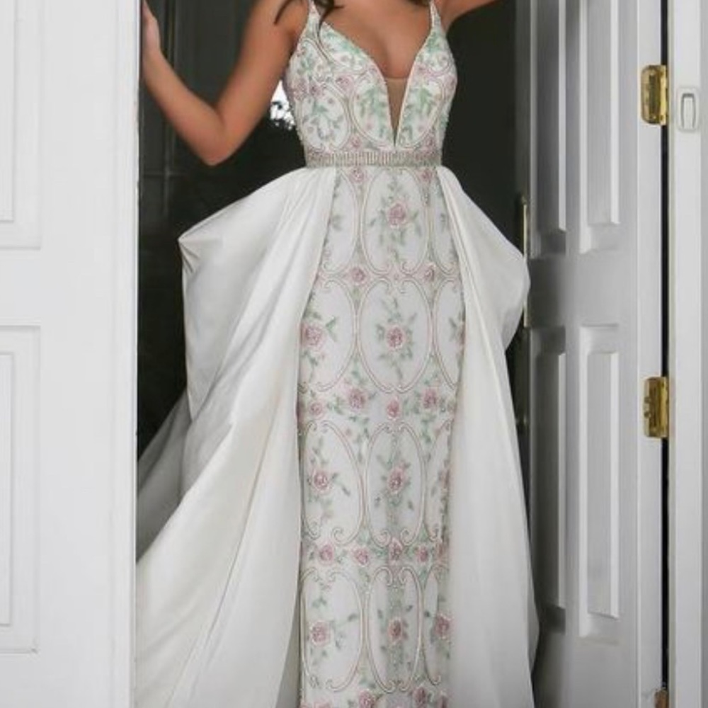 Sherri Hill Couture white beaded floral